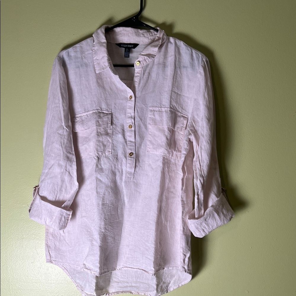 Ellen Tracy Soft Pink Button-Down Shirt